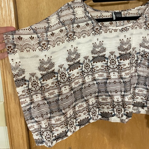 #185- SPARKLE AND FADE- Silk Crop Top - Picture 2 of 5